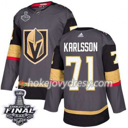 Pánské Hokejový Dres Vegas Golden Knights William Karlsson 71 2018 Stanley Cup Final Patch Adidas Šedá Authentic